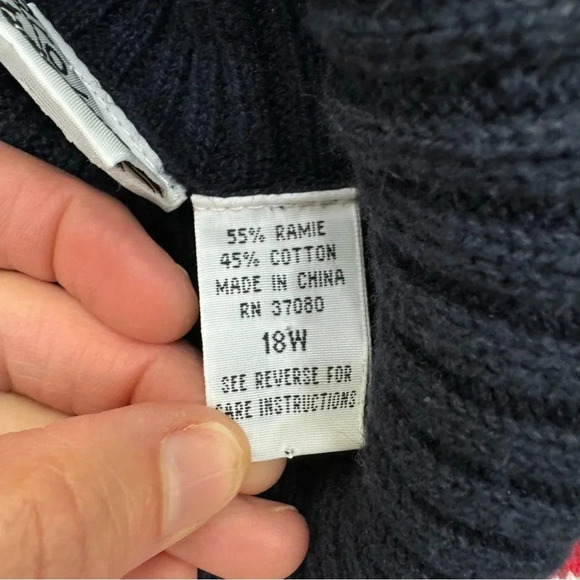 Carolina Colours Vintage Patriotic American Flag Turtleneck Sweater USA - Picture 2 of 9